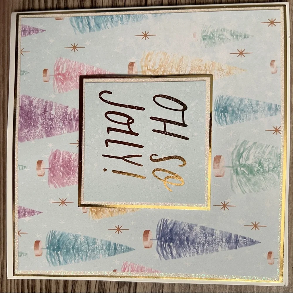 Handmade Christmas Holiday Greeting Cards Set of 8 Square 5.5” x 5.5”